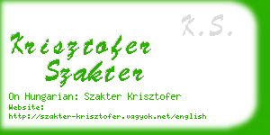krisztofer szakter business card